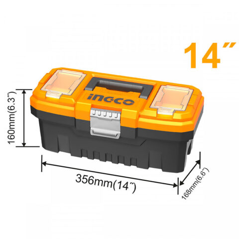 14 Inch Plastic Super Hard Tool Box Case Organizer with Removable Tray PBX1401 / PBX1402 ING-TS