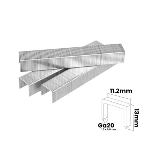 Ingco Crown Staple Set of 5000pcs 6mm-13mm | Ga20,1.2 SOLD per box