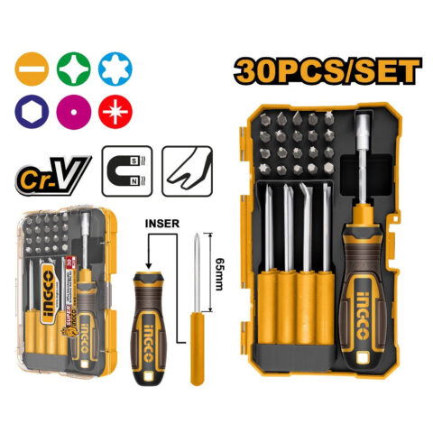 Ingco 30Pieces Interchangeable Screwdriver Bits Set AKISD3001 ING-HT