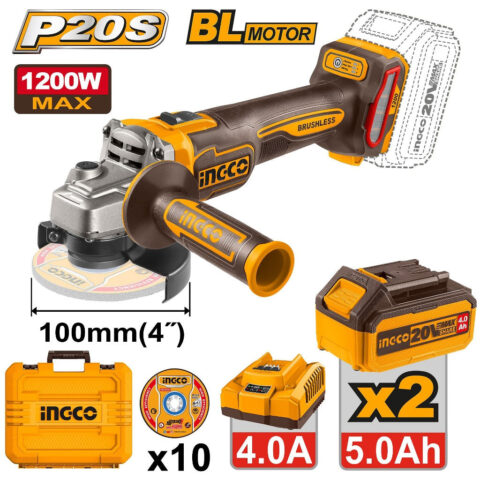 P20S/20V Brushless Motor Lithium-Ion Cordless Angle Grinder CAGLI2210032 ING-CT