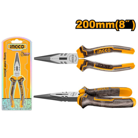 Ingco 8inches/200mm Carbon Steel Material Long Nose Pliers HLNP08208 ING-HT