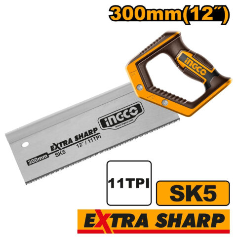Ingco 12inches Extra Sharp Back Saw 11TPI w/ Teeth Protector 300mm HMBSB3006 ING-HT