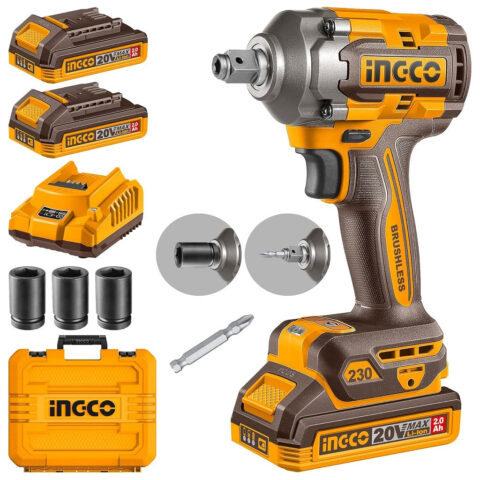 Ingco P20S/20V 2-in-1 Brushless Lithium-Ion Cordless Wrench and Impact Driver CIWLI20236