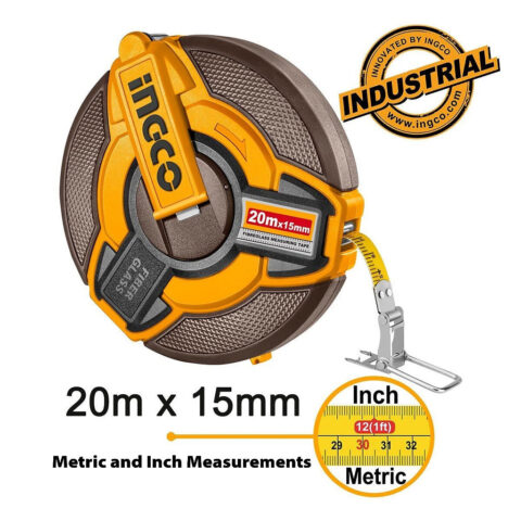 Fiberglass Measuring Tape with Length & Width: 20m x 15mm HFMT1820 ING-HT