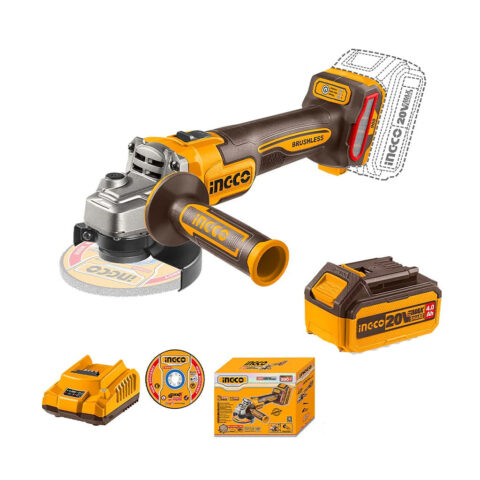 P20S/20V Brushless Motor Lithium-Ion Cordless Angle Grinder M10/100mm ING-CT