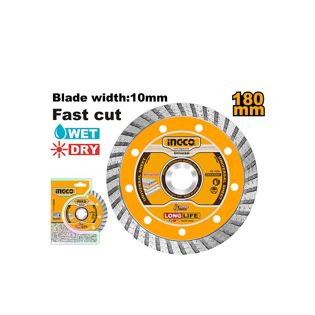 Ingco Wet and Dry Turbo Diamond Disc 7inches(180mm) DMD031802 ING-HT
