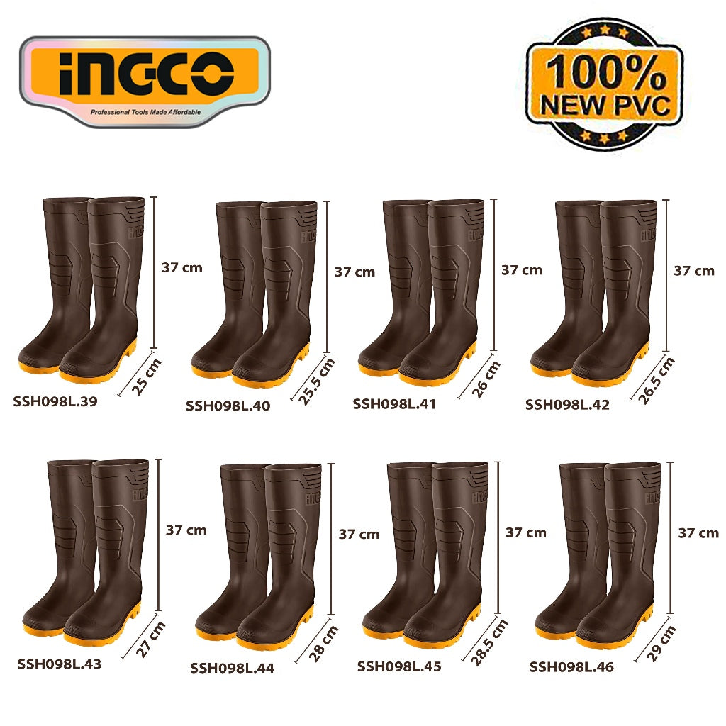 Ingco Rain Boots 100% Waterproof Virgin PVC with High Resistance to Alkali (BROWN) - Image 2
