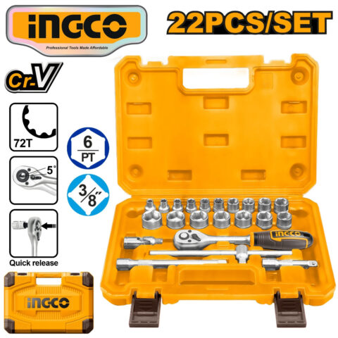 Ingco 22pcs/set 3/8" Socket Set HKTS38221 ING-HT