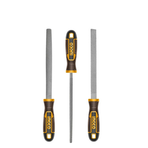 Ingco 200mm(8in) 3PCS/Set Carbon Steel Wood File Carpentry Wood Working Tool HKTFW0308