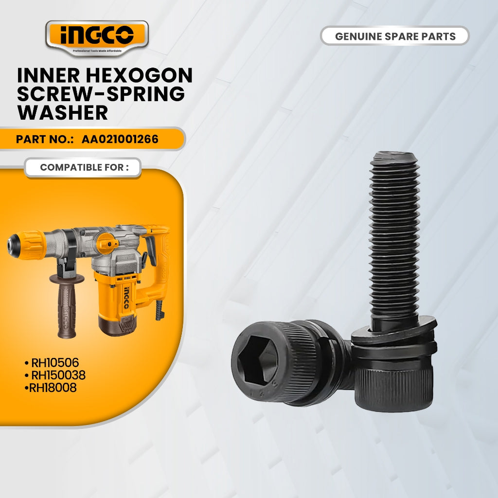 INGCO AA021001266 Inner Hexogon Screw M5*22/Spring Washer