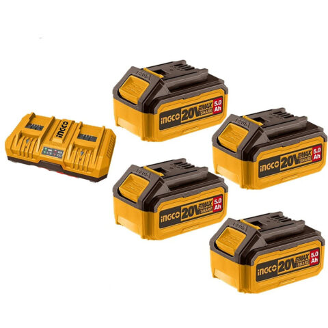 Ingco P20S/20V Lithium-Ion Battery and Charger 5PCS Combo Kit FBCLI20285 ING-CT