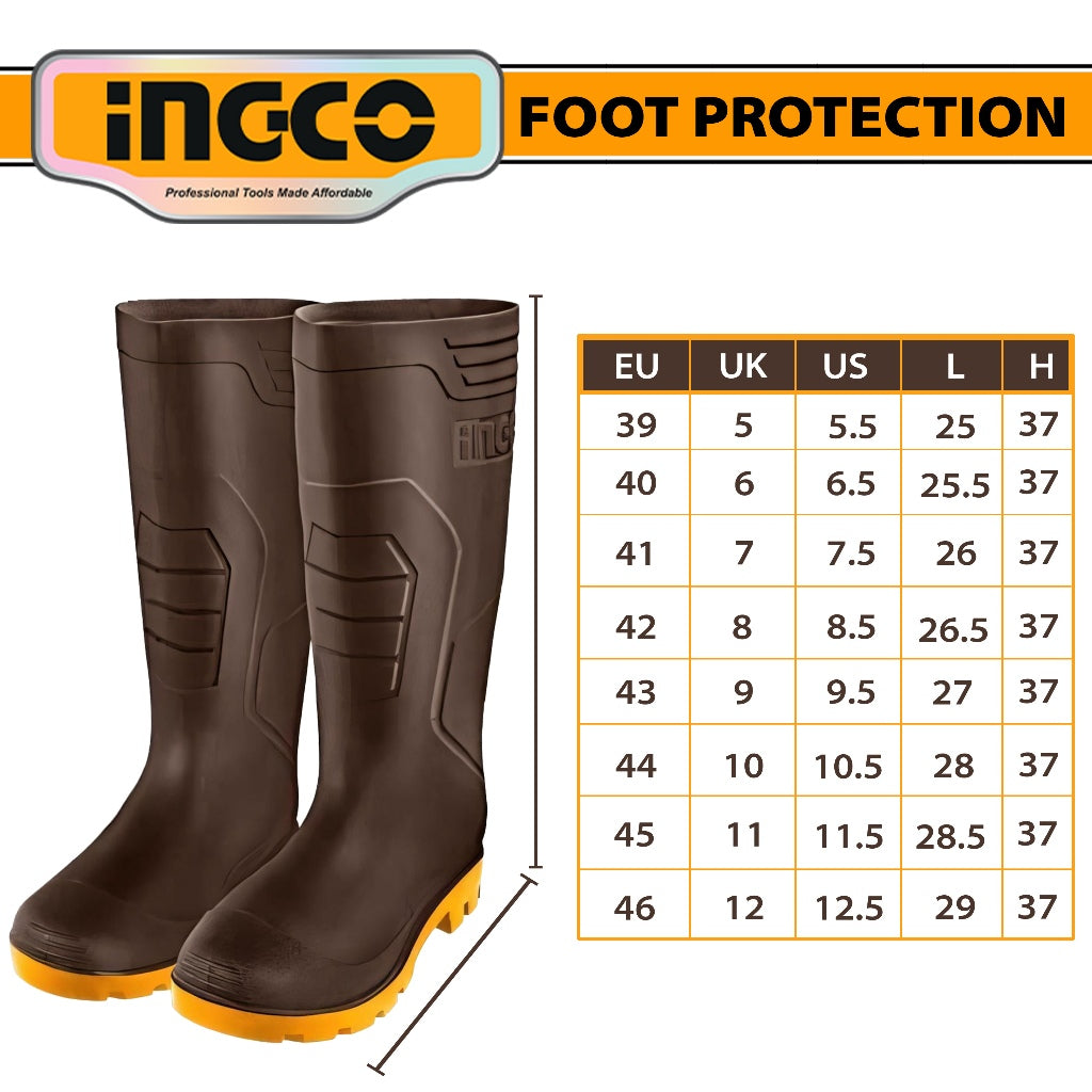 Ingco Rain Boots 100% Waterproof Virgin PVC with High Resistance to Alkali (BROWN) - Image 3